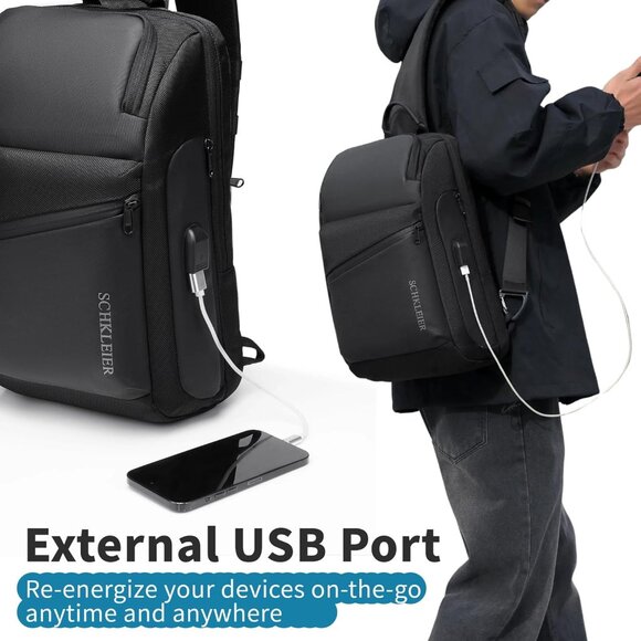 Versatile Unisex Sling Backpack with USB Charging Port and Anti-Theft Features - Picture 5 of 8
